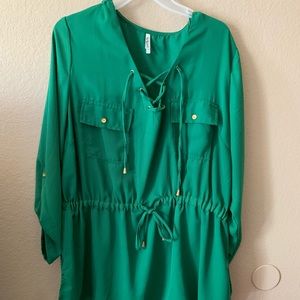 Plus Size Blouse - Green
